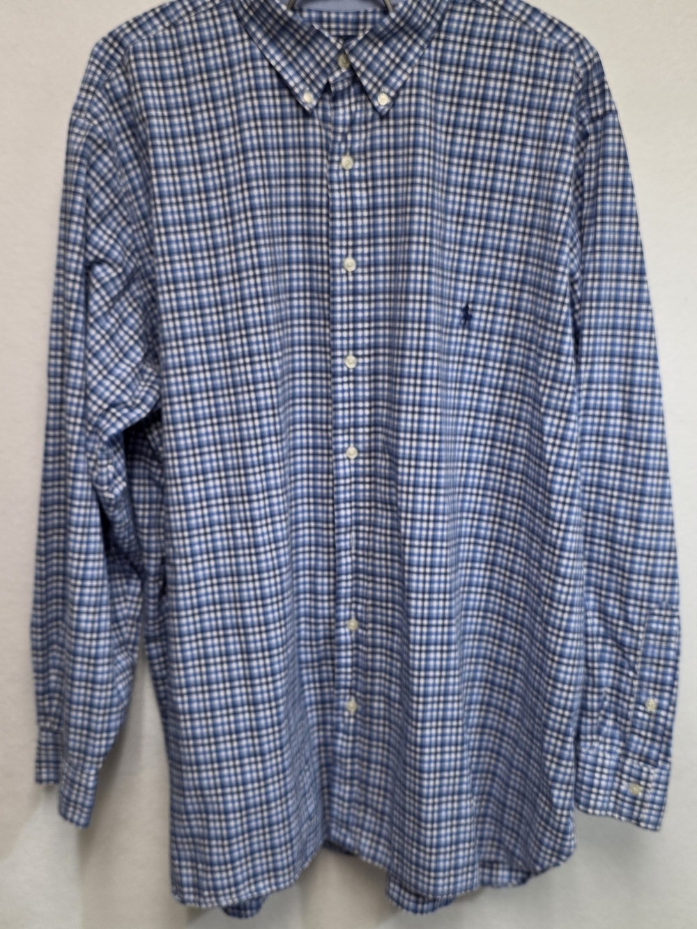 Ralph Lauren Mens Size 2XB Long Sleeve Plaid Button-Down Shirt 100% Cotton